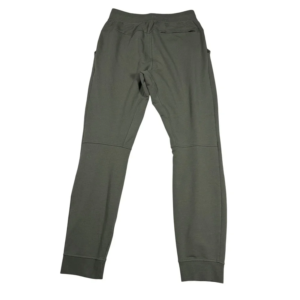 Lululemon City Sweat Jogger Mens Small Olive Green French Terry Slim Fit Tapered